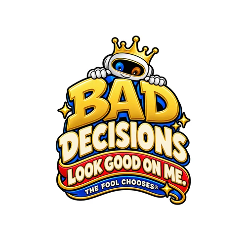 Bad decisions look good on me — illustrative coaster preview